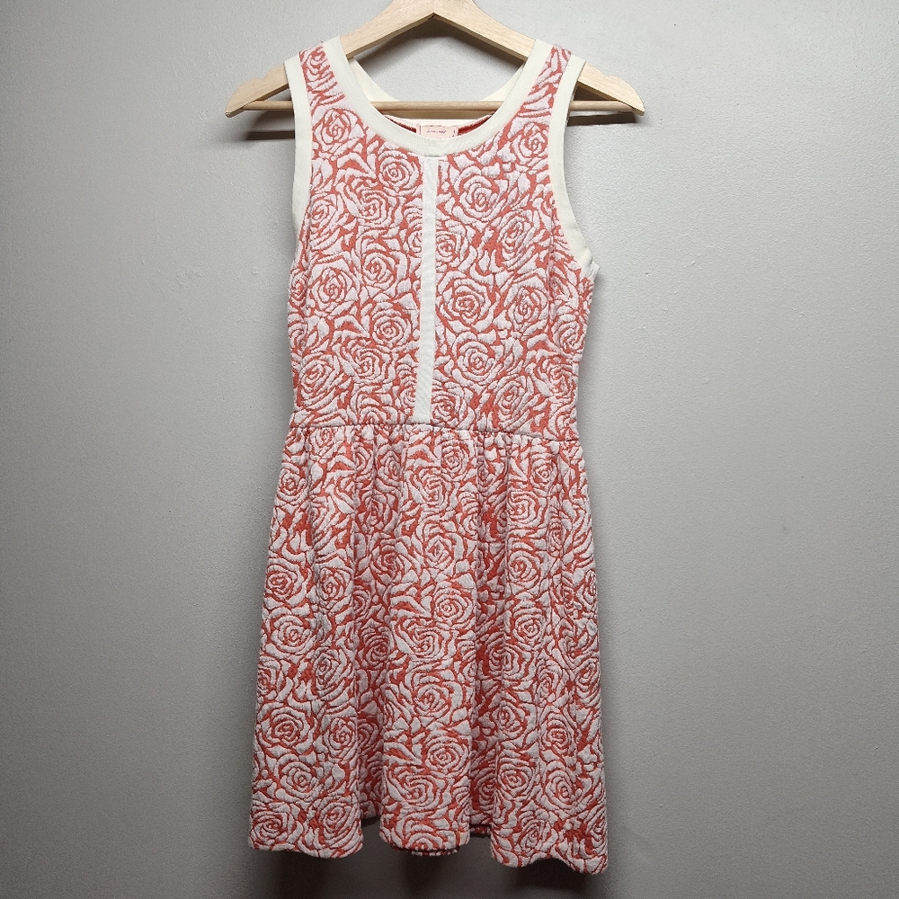 Love Ady Mini Dress Women Size M Orange Floral 3D Sleeveles Romantic Casual